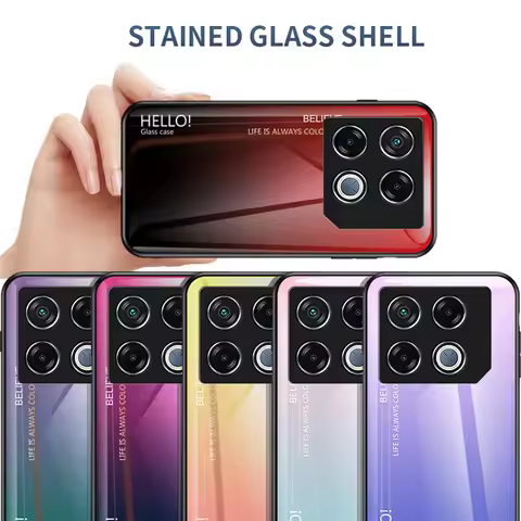 Gradient Tempered Glass Protect Case for Infinix GT 20 Pro Infinix Note 40 Pro 30 Hot 40 Pro 40i 30i