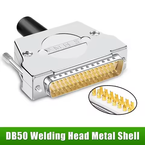 DB50 Soldering Connector Industrial Grade Gold Plated 3-Row Welding db50 Plug DB 50-pin Metal Male F