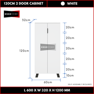 [120CM Tinggi] EsseHome 4ft 2 Door Cabinet 5 Tier Shoe Cabinet Kabinet Kasut 5 Tingkat 2 Pintu Almari Kasut Sideboard Display Cabinet