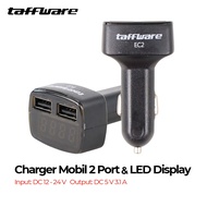 Dual USB Car Charger 3.1A with LED Display - EC2