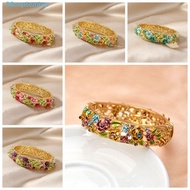 SEPTEMBER Chinese Cloisonne Bracelet, Enamel Double Bangle Hollow Out Flower Bangle, Bangle on Hand 