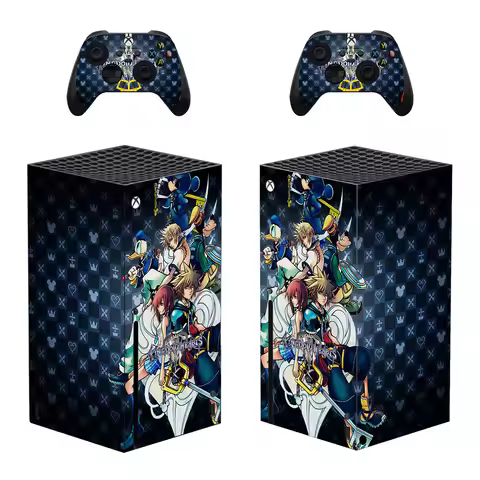 Kingdom Hearts Protector Sticker Decal Cover for Xbox Series X Console and 2 Controllers Xbox Series