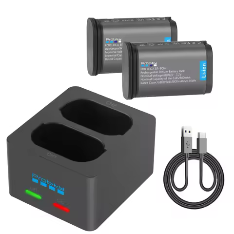 BP-SCL6 Replacement Battery+LED Dual Slot Charger For Leica Q2 SL2 SL2-S Q3 SL3 SL3-S Camera BPSCL6 