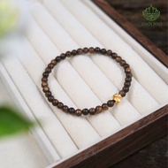4mm agarwood bracelet mixed with lucky 4-leaf clover| Small Buds| Small beaded agarwood ring mixed w