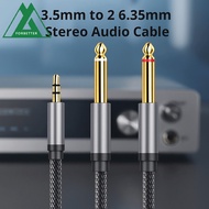 FORBETTER 3.5mm To 2 6.35mm Audio Cable, Dual Channel 2 in 1 3.5mm To 6.35mm Audio Splitter Cable, Y