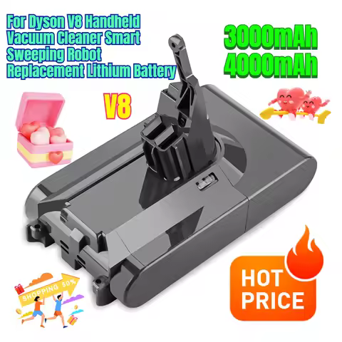 3000/4000mAh for Dyson V8 Handheld Vacuum Cleaner Smart Sweeping Robot Replacement Lithium Battery