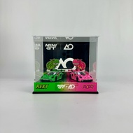 Car Model Storage Box 1/64 MINIG North Exhibition Dinosaur Double Car Cover REXY & ROXY Acrylic Disp