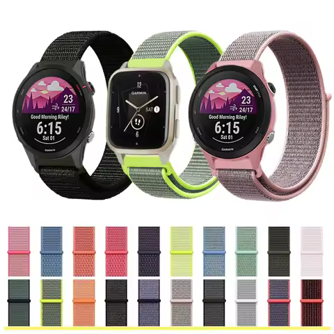 Woven Nylon Wrist Bands For Garmin Forerunner 255 Music Watch Strap For Garmin Approach S12 S42 Venu