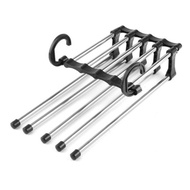 Space for 1 Closet In Hanger Organizer Trousers 5 Pants Rack Saver Retractable