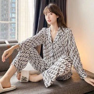 Korean High Quality Long Sleeve Cotton Pajama Set Sleepwear For Women Pantulog