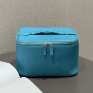 First Layer Cowhide Cosmetic Bag Travel Portable Toiletry Bag High-End Feeling Large-Capacity Storag