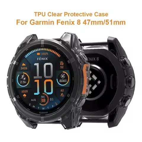TPU Clear Watch Case For Garmin Fenix 8 47mm 51mm Bumper Frame Shell For Garmin Fenix8 Soft Transpar