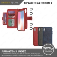 Flip Magnet Case iPhone X/Xs Casing Dompet Diary iPhone X XS