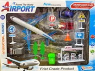 Airport Play Set Simulation Pretend Play Pilot Mini Figure Airplane Toys Mainan Kapal Terbang (2395)