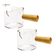 【dinghingxi2】2Pcs Double Spouts Espresso Shot Glasses Measuring Glass Espresso Cups Cookware with Wo