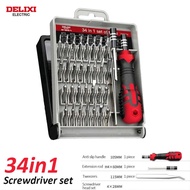 Delixi Screwdriver Set 34 in 1 Precision Screwdriver Repair Tool Box Kit