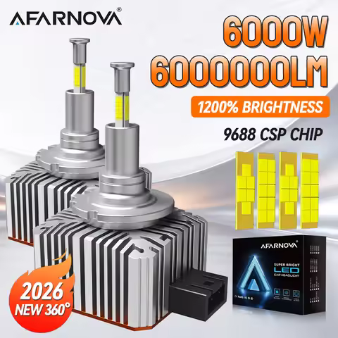 6000W 360° D1S D3S LED Headlight HID D2S D4S Canbus No Error 6000K Cool White lights 6000W Turbo Lig