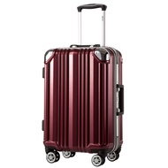 Luggage Aluminium Frame Suitcase TSA Lock 100% PC 20in 24in 28in (Wine red, M(24in))