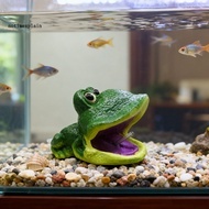 NTA Aquarium Bubbler Decoration Fish Tank Frog Ornament Aquarium Frog Air Bubbler Resin Air Stone wi