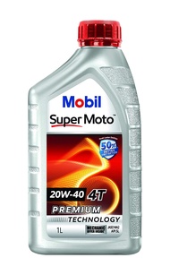 MOBIL น้ำมันเครื่องมอเตอร์ไซค์ Mobil Super Moto 4T 20W-40 ขนาด 1.0 ลิตร