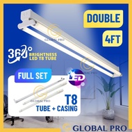 [FULL SET] DOUBLE 4FT T8 Led Tube Light Lampu Kalimantang LED Set Lampu Panjang LED Ceiling Light Le