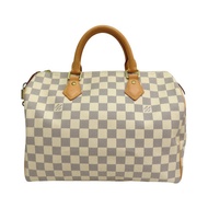 白色棋盤格帆布 Speedy 30 波士頓包 手提包【LOUIS VUITTON LV 路易威登】 N41370