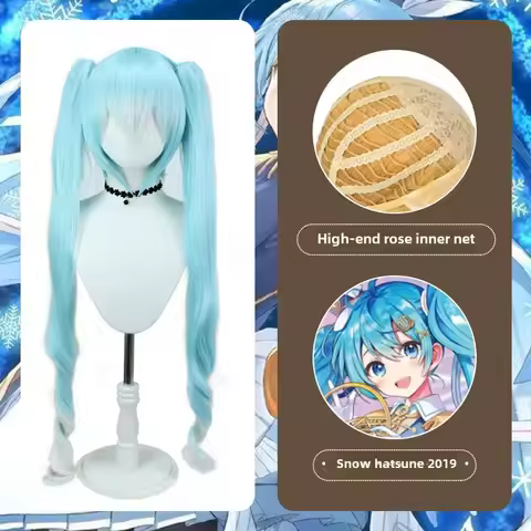Vocaloid Initial Sound Miku Cosplay Wig Snow Initial Sound Ice Blue Gradient Whitecos Hair Style Who