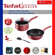 Tefal So Chef 4 piece Non Stick Cookware Set G135S4 Induction Pan Pot Kuali Periuk Belanga Fry Frypa