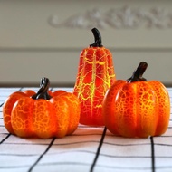 Halloween Pumpkin Luminous Resin Pumpkin Halloween Costume Props Desktop Decoration B3CZ