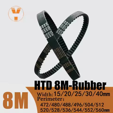 HTD 8M Timing Belt Length 472/480/488/496/504/512/520/528/536/544/552/560mm Width15/20/25/30/40mm HT