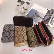 Women Coach Double Zippered Long Wallet