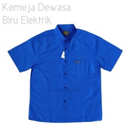 Kemeja Biru Bca Elektrik Pria Dewasa Lengan Pendek ootd cowok