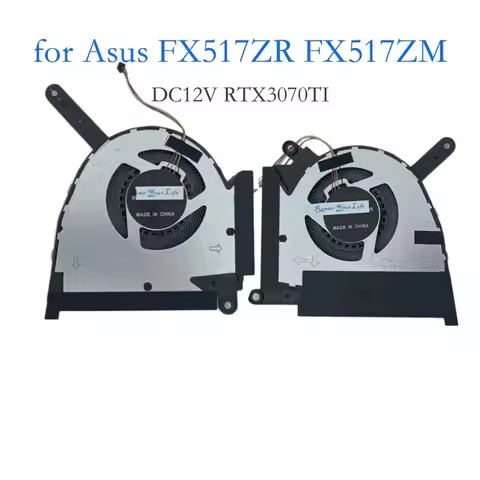 ccLaptop Cooling Fan For Asus TUF Gaming FX517ZR FX517ZM RTX 3060 RTX3070TI, 12V CPU GPU Cooler Fans