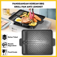 Panggangan BBQ Persegi Korean Grill Pan Plate /Wajan Tempat Pemanggang Daging Steak Beef Ikan Bakso 