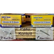 [Arrow Brand] Japan concrete nails - 16mm x 2.0mm / 25mm x 2.0mm / kotak kecil