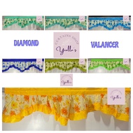 DIAMOND Valance Curtain | Window Curtain and Door Curtain 57x19inches
