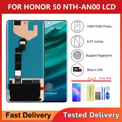 6.57" For Honor 50 LCD Display Replacement For Honor50 NTH-AN00 with Fingerprint Touch Screen Digiti