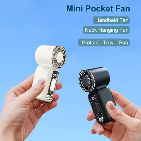Mini Handheld Fan Portable Neck Hanging Fan 1200mAh USB Rechargeable Small Personal Air Cooler Fan f