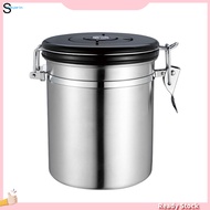 HOT 15/18L Coffee Bean Tea Container Vent Valve Stainless Steel Box Storage Jar