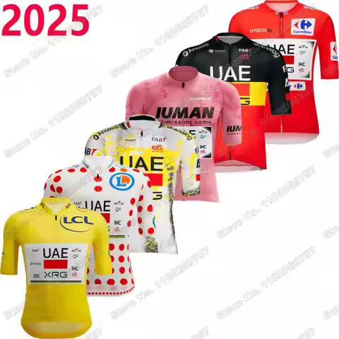 2025 UAE Team France TDF Cycling Jersey Yellow Green White Polka dot leader Cycling Clothing Men Mou