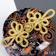 DLAY Gold Wire Chinese Cheongsam Button Dragonfly Knot Fastener Closures