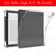 8'' Shockproof TPU Cover For Kobo Sage 8 inch N777/N778K Soft Transparent Protective Skin Case With 