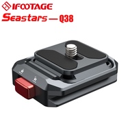 IFOOTAGE Q38 Aluminum Quick Release Plate Built-in level MINI and portable Convertible 1/4 and 3/8 1