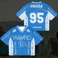 2026 summer Fairy Petal Mamamoo 4ward World Tour Mixed Mesh Jersey Hwasa fans Streetwear Y2k Quick D