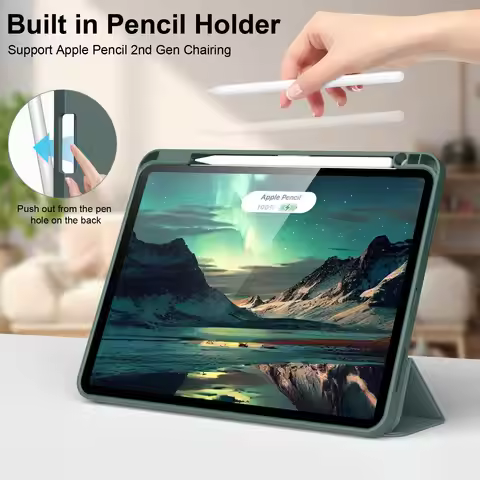 Pencil Case for iPad Air Pro 10.9 11 12.9 13 A16 10th 11th Generation Air 4 5 6 7 Trifold Stand Flip