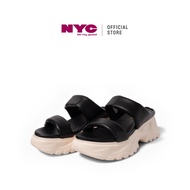 NYC Ladies Joelynne Casual Slip-On Wedges -N82406-CV01SV-1-BLACK