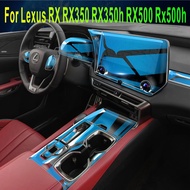 For Lexus RX RX350 RX350h RX500 RX500h Accessories Car Interior Film Transparent TPU Gear Panel Cent
