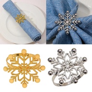6 Pieces Snowflake Napkin Rings Aluminum Material Napkin Rings Napkin Buckles Christmas Serviette Ri