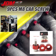 M8 JDM Car Engine Screw For Honda B D F H Series 9Pcs Auto Modified Hex Fasteners Fender Intake Lice