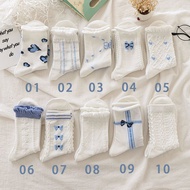 Korean style women's socks, soft blue socks for women Cotton Socks
